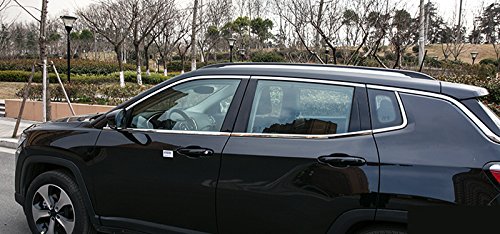 Esterno in acciaio INOX con fondo finestra cornice decorativa davanzale Trim 6pcs per auto di Jpcp