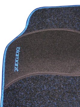Eufab Diamant - Set tappetini colore: Nero/Blu