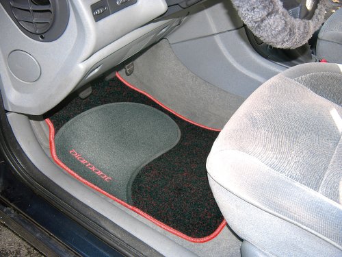 Eufab Set di tappetini per auto, modello Diamond, colore nero/rosso opaco