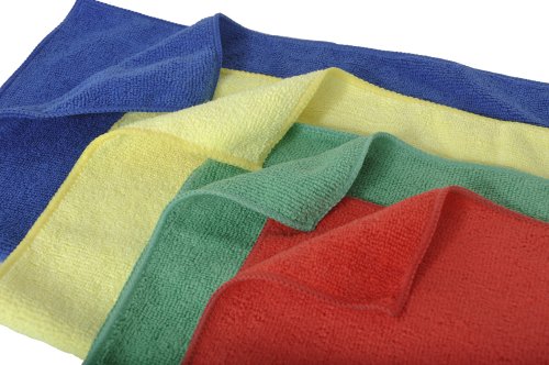 Eurow Microfiber Commercial Towels 16 x 16 300 gsm 12-pack 4 colori
