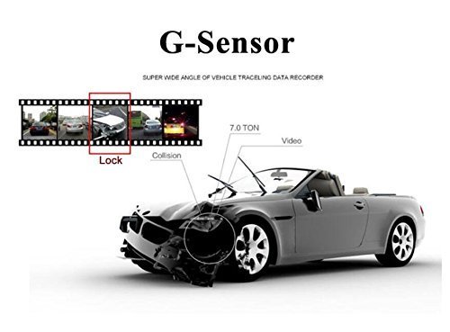 Exotic Life, videocamera da cruscotto DVR per automobile GT300, Full HD 1080p, con grandangolo di 170 gradi, visione notturna e sensore di gravità, scheda di memoria TF da 8 GB inclusa