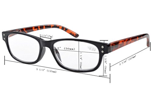 Eyekepper occhiali da lettura retrò 5-pack con cerniere a molla occhiali da sole di lettura Incluso +0.50 nero