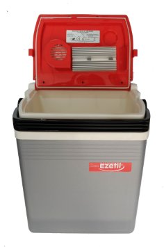 EZetil E21 Frigo portatile termoelettrico 12V, argento/rosso