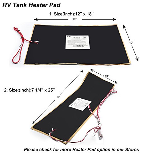Facon 30 cm x 45 cm RV camper camper rimorchio serbatoio di acqua riscaldatore Pad con controllo del termostato automatico 12 V DC (confezione da 2)