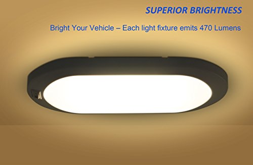 Facon LED 12V 6W Luce Luminosa Pancake LED di Auto Plafoniera Illuminazione Interna Luce di per Auto / RV / Rimorchio / Camper / Barca