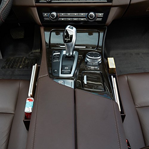 Fancyauto PU console seggiolino auto tasca laterale universale auto sedile organizzatore Catcher unisci-materassi nero/marrone/kaki
