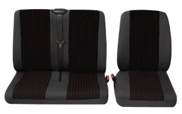 Faszination 12951, Veicoli commercial, Coprisedili per auto, 1 x sedile singolo 1 x doppia sede, grigio/rosso