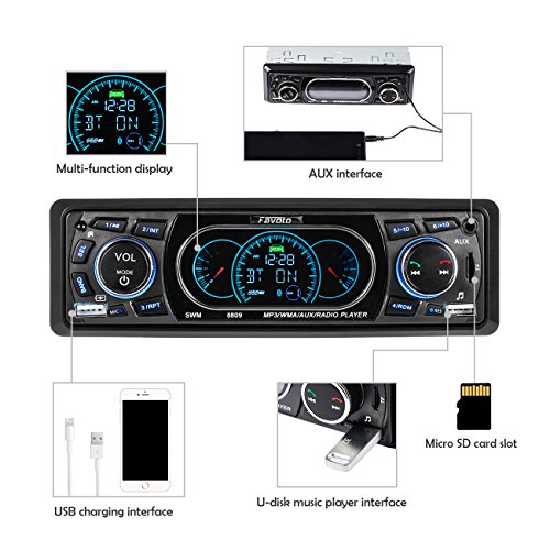 Vendita Favoto Autoradio FM Bluetooth 60W*4 MP3 Stereo per Auto Con Dual  Porte USB/ Micro SD Ingresso AUX Telecomando Microfono Incorporato