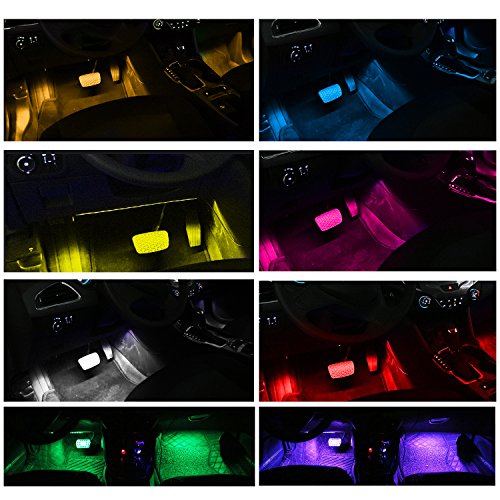 Favoto Luci LED Interne per Auto con 4 Barre 48 Lampadine Colorate per Illuminazione e Decorazione Interna d’Auto Lampade di Decorazione con Telecomando