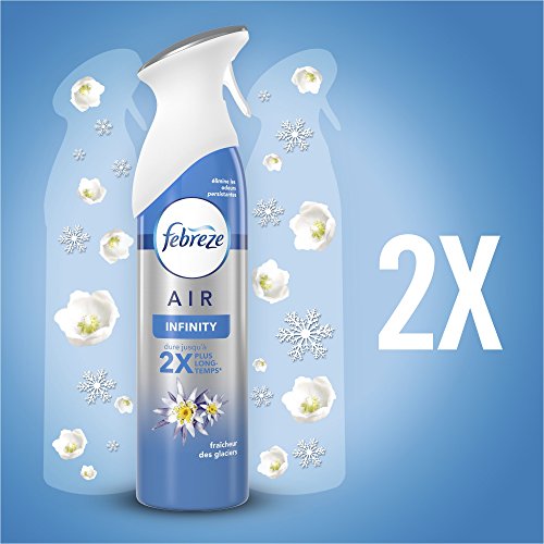 Febreze Freschezza Dei Ghiacciai Deodorante Spray 300 ml profumo fresco 2 x più sostenibile elimina gli odori ostinate – Set di 3