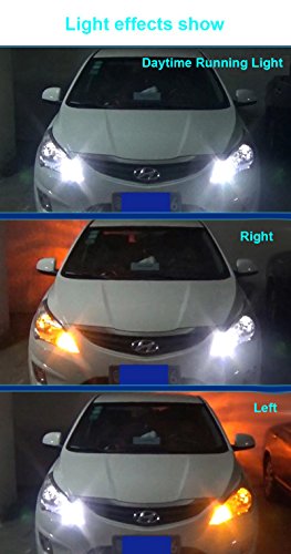 FEZZ Lampadine Auto LED Canbus Luci diurne e Indicatori di direzione (DRL) 1000 Lumens 4014 66SMD 1156 1141 1073 7506 BA15S Switchback con il proiettore Decoder Giallo Bianco (Pacchetto di 2)