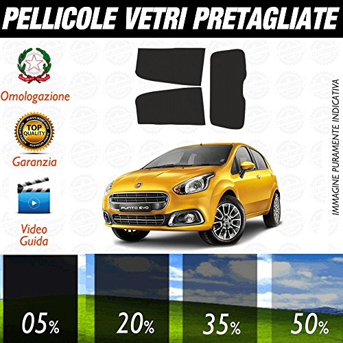 Fiat Grande Punto Evo 5P dal 2006 ad OGGI Pellicole Oscuramento Vetri Auto Pre Tagliate a Misura - 20%