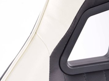FK-Automotive sedia da ufficio sedile sportivo con braccioli pelle artificiale bianco/nero