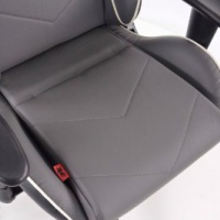 FK-Automotive sedia da ufficio sedile sportivo con braccioli pelle artificiale grigio