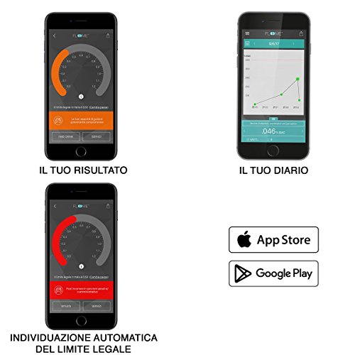 FLOOME Bianco 2017Edition, etilometro per smartphone Made in Italy, test alcol preciso e affidabile in un oggetto di design