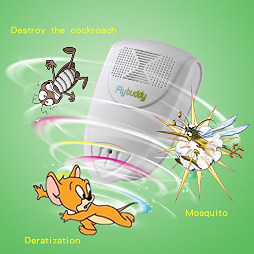 [Flybuddy] ultrasuoni Repeller - repellente per ratti, topi, ratti, scarafaggi, ragni, zanzare, roditori, formiche e altri insetti (confezione da 2)