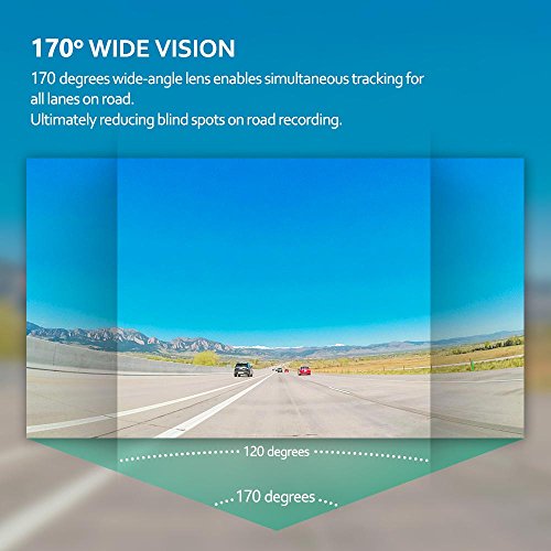 Fotocamera da cruscotto auto cruscotto – Corehan 1080p 170 gradi obiettivo grandangolare H.264 Full HD con schermo da 7,6 cm G-Sensor Night Vision WDR audio registrazione in loop
