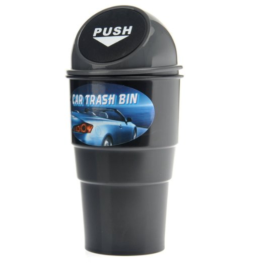 Foxnovo Novità Plastica Mini Casa Auto Trash Can Bin Ash Rifiuti Bin Garbage Contenitore (Grigio)
