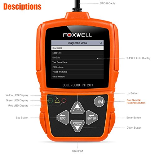 Foxwell OBD2 Auto Diagnosi code reader Scanner Tool OBD OBDII Scanner Diagnostico for cars(Foxwell NT201)
