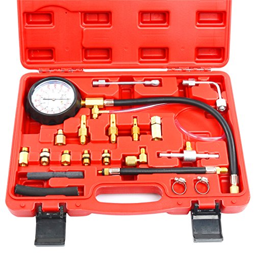 Freetec Benzina Stampa del tester Set impianto iniezione benzina Stampa del tester Set manometro auto PKW krafststoff Misuratore di pressione 0 – 140PSI