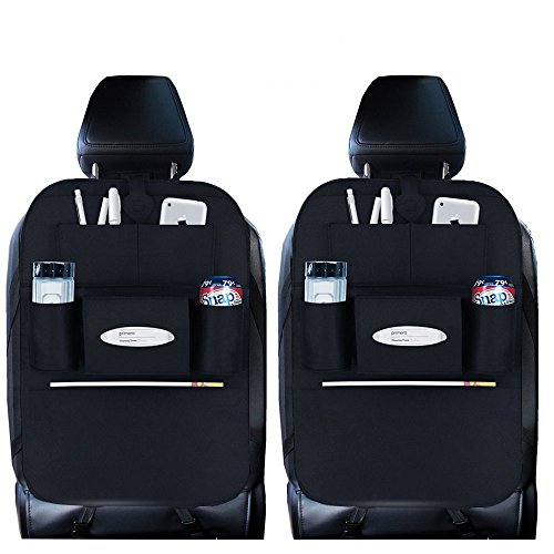 Fristee 2pezzi Sedile posteriore organizer auto per bambini con supporto per tablet con Kick Mat e sedile cover-double nero