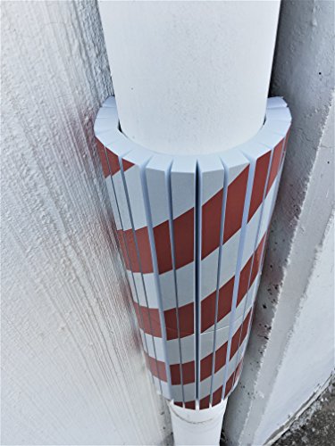 FSWP4425RWx4 Paracolpi flessibile adesivi antiurto, in morbida gomma, con agli intagli può essere applicato a muri tondi della autorimesse, dimensioni 44x25x2 cm, rosso / bianco (Pacco da 4)