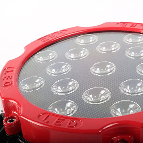 FUSKANG 2Pcs 51W luce del lavoro del LED, rotonda impermeabile Ingegneria Lights Off-road Luci Fari Nero Rosso Giallo Luce Alluvione luce Spot ( Color : Red )
