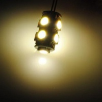 G4 Car 9 LED SMD 5050 lampadina bianca calda della lampada 12V