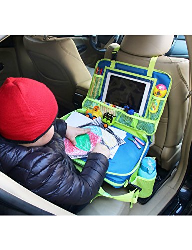 Gelible Kids seggiolino auto viaggio Vassoio Toddler snack Play vassoi con tasche a rete removibile lap organizer per passeggino aereo, attività, scopri e viaggio