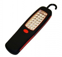 Genesi Team® GS Torcia a 24 LED con gancio e magnete, colore: Nero/Rosso lampada meccanico fai da te