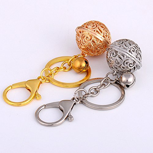 gespout campane Keychain ragazza pacchetto auto ornamenti PU portachiavi Key Ring Ciondolo Regalo di compleanno, Metallo, oro, 9*3*2.8cm