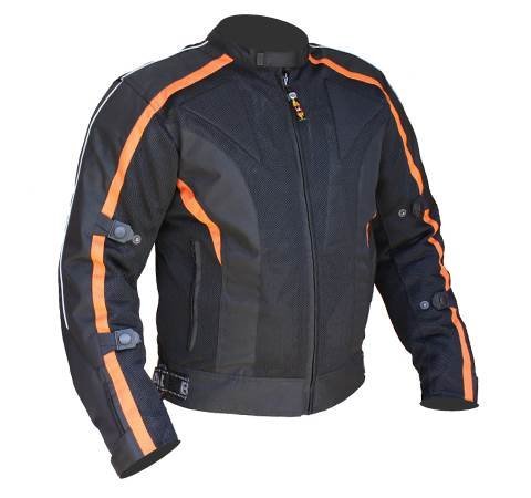 Giacca Moto estiva Chicane in mesh – Impermeabile/rafforzata – Arancione – taglia M (EU 48)