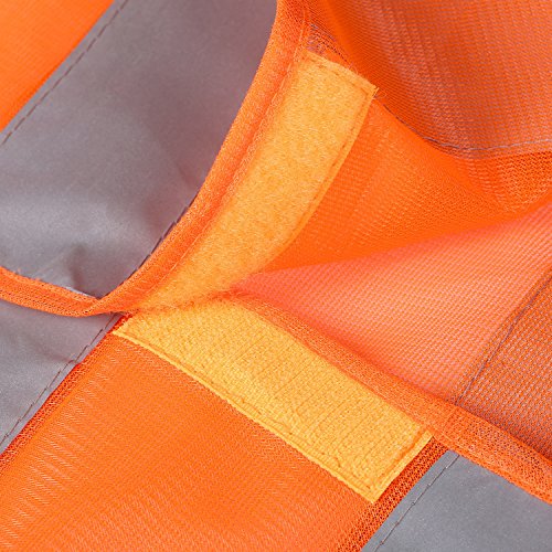 Gilet ad alta visibilità arancione, per incidenti e sicurezza EN 471, ingualcibile, lavabile