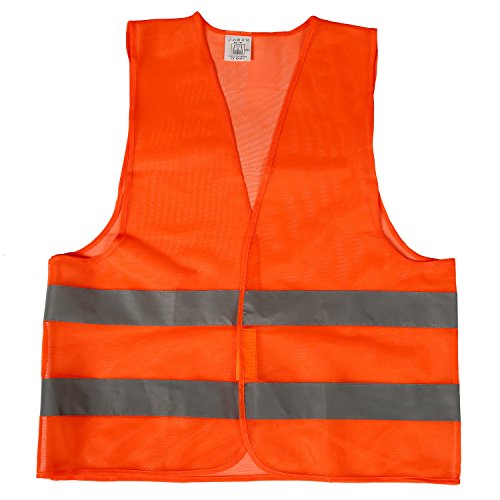 Gilet ad alta visibilità arancione, per incidenti e sicurezza EN 471, ingualcibile, lavabile