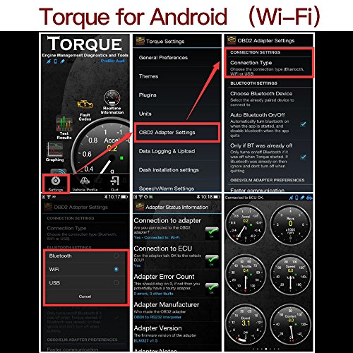 Globmall TrekPow OBD2 WIFI Auto Code Lettore Scansione Strumento Diagnostica Auto Compatibile con IOS, Android & Dispositivi Windows Connessione via WIFI