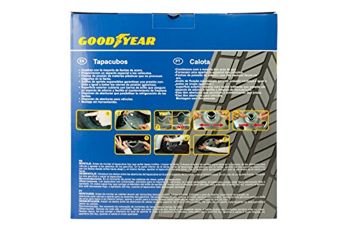 Goodyear GOD9043 Set di 4 Copricerchi Daytona, Argento/Nero, 15 Pollici