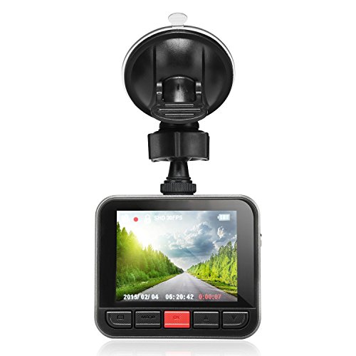 Gosin auto Dash Cam 6,9 cm LCD FHD 1080p 160 ° grandangolo dashboard telecamera registratore con sensore G (nero/rosso)