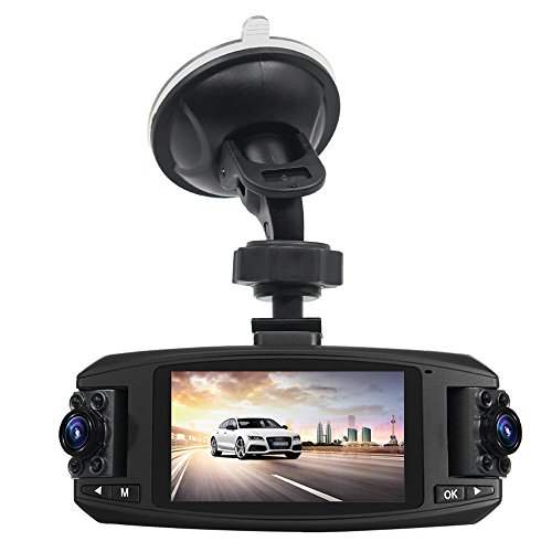 GOZAR 2,7 Pollici Hd Dual Lens Auto Dvr Videocamera Registratore Dash Cam Notte Vison G-Sensore
