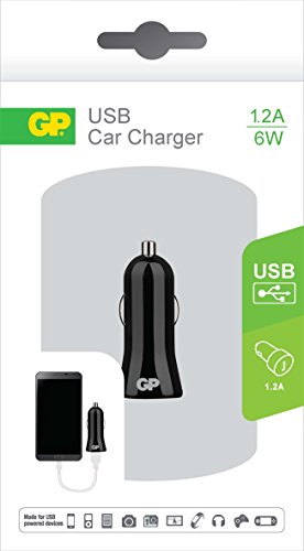 GP Batteries Caricatore da Auto CC11 con 1 x USB-collegamento 1,2 A per Automotive
