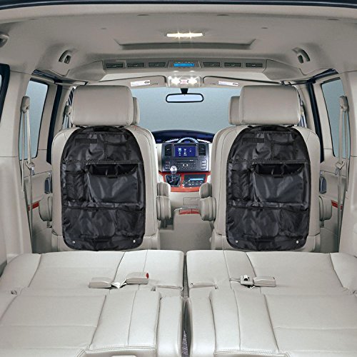 Gpct [Dual] auto Backseat massimo organizer set. Protegge contro macchie//sporcizia.. Ideale per bevande/snack/riviste Maps/penne/ombrelli/Cell phones- universale si adatta auto/camion/suvs- nero
