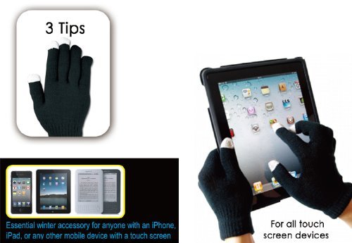Gpct guanti touch screen – Marca, 3-tip, alla moda, caldo, invernale elegante e guanti nero