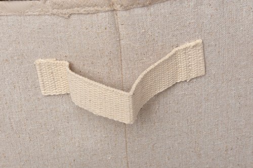 GreenForest Cotton Linen Fabric Round Storage Basket 13.78*17.72 Inch, Red strips