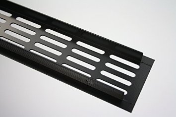 Griglia di Ventilazione in Alluminio - Verniciatura a Polvere Nera - Larghezza 60mm - Diverse Lunghezze - 1000 mm