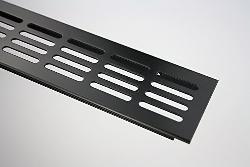 Griglia di Ventilazione in Alluminio - Verniciatura a Polvere Nera - Larghezza 60mm - Diverse Lunghezze - 1000 mm