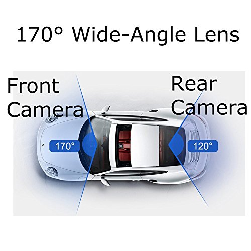 Gtopin Telecamera per Auto,Auto Dash Cam 1080P Full HD Davanti e Posteriore Doppia Lente Dashcam Videoregistratore per Auto con Visione Notturna,Telecamere grandangolari da 170 gradi,4 Pollici