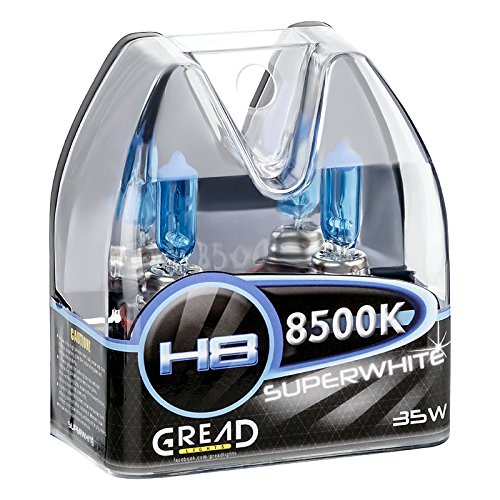 H8 Box lampade alogene in effetto xenon von Gread Lights | Super White | 8500 K 35 W | E-mark | 100% precisione e lunga durata.