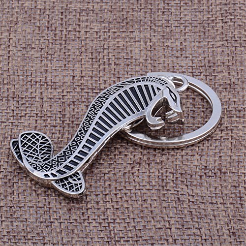Hacoly Charm Snake Cobra Portachiavi in ​​lega Portachiavi Borsa auto pendente ornamenti per le donne Uomini Souvenir regalo di compleanno - Argento