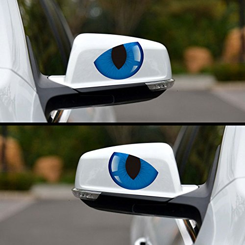 Hanbaili Adesivo 3D personalizzato Cat Eyes da 10 pezzi Adesivi per finestre specchietti retrovisori auto 3D Decalcomanie riflettenti