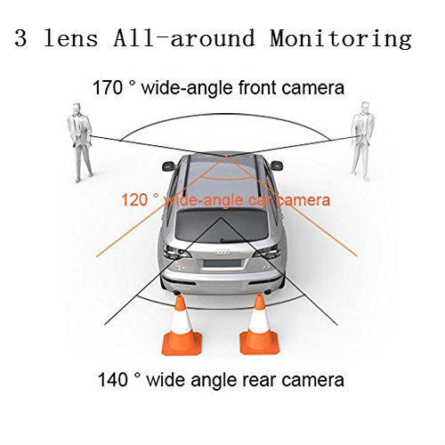Hangang auto Dash Cam con schermo LCD 10,2 cm FHD 170 gradi grandangolo dashboard telecamera registratore con G-Sensor, WDR, loop recording