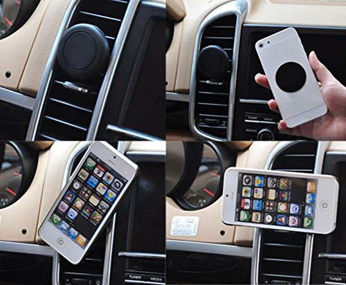 Haodou - Supporto universale da auto per telefono, base magnetica che si aggancia alle bocchette di ventilazione, compatibile con iPhone 7, 6S, 6, 5S, 5C, SE, Samsung S6, S5, Note/Edge, LG, HTC, Nokia, Huawei e altri smartphone, colore nero.